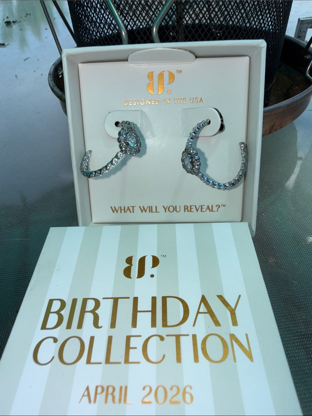 BIRTHDAY COLLECTION Silver Crystal Hoop Earrings - April 2026